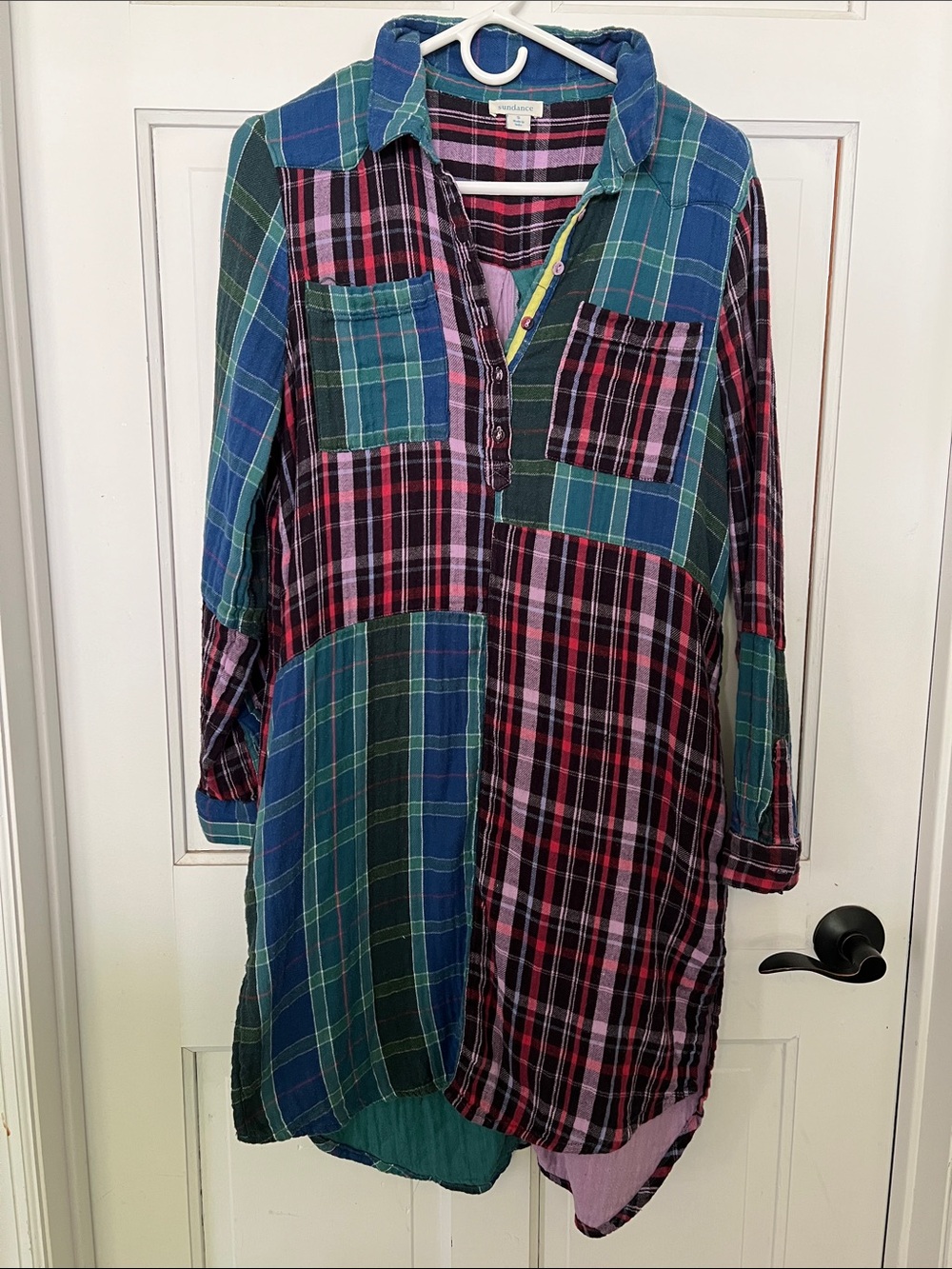 Sundance Plaid Patchwork Shirt Dress